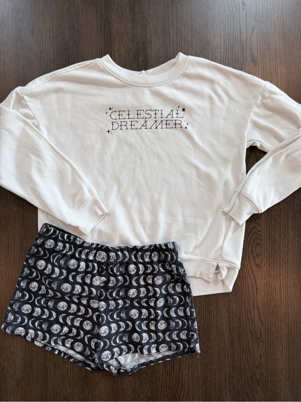 Art Class Celestial Dreamer Moon Girls Youth XL (14) Lounge Set - Black/White